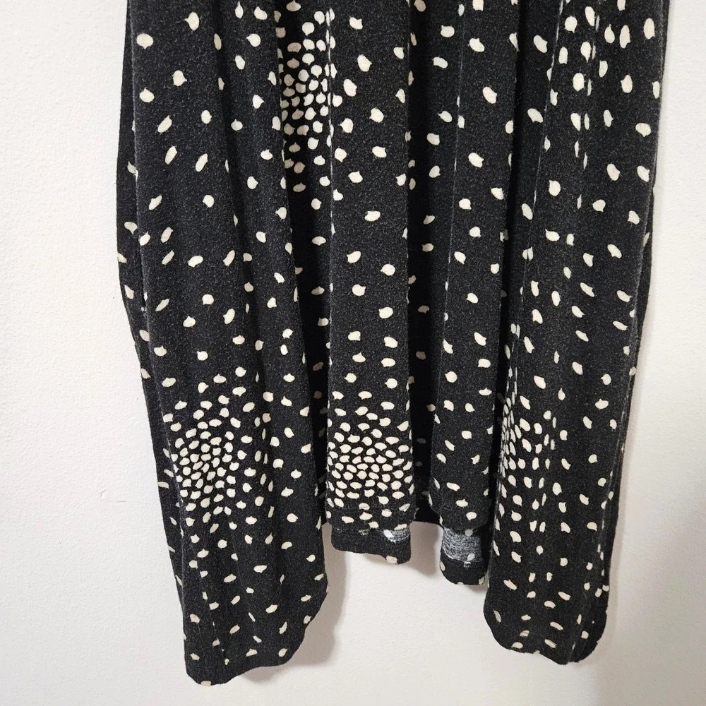 Maeve Anthropologie Black White Polka Dot Mock Neck Handkerchief‎ Hem Dress S